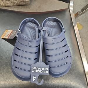 NWT Navy Rugged Shark Clog Shoes Sandals Big Kids Boys Size 4